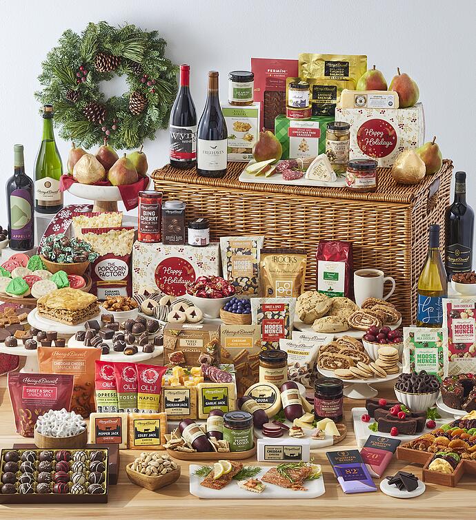 Spectacular Gourmet Gift Basket with Wine